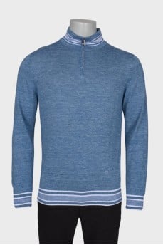 Men's long sleeve cashmere polo