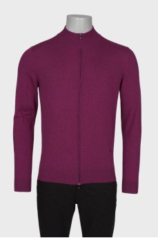 Men's purple zip-up sweater
