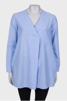 Blue shirt with side pockets