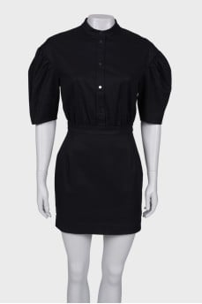 Black dress with lantern sleeve