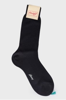 Men's black socks with a tag