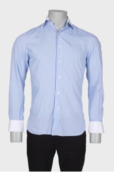 Men's blue checked shirt