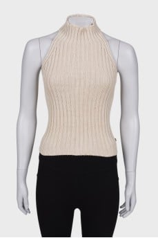 Open back silk top