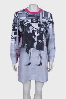 Pink dress in print
