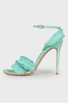 Suede fringed sandals