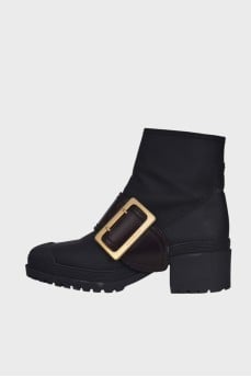 Leather boots with belt