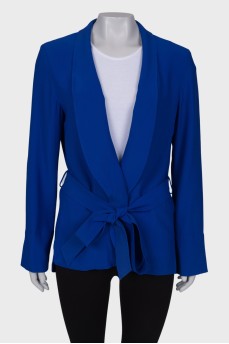 Blue cardigan with belt