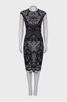 Black and white sheath dress