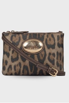 Leopard print leather bag