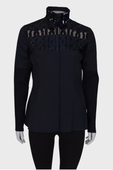 Navy blue shirt decorated with sequins