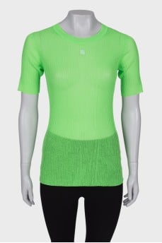 Ribbed translucent lime shade