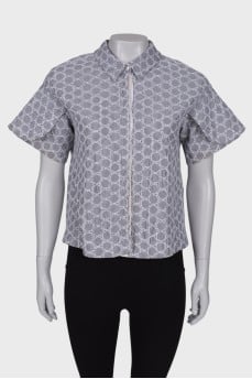 Striped shirt with short sleeves