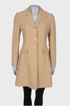 Beige single-breasted coat