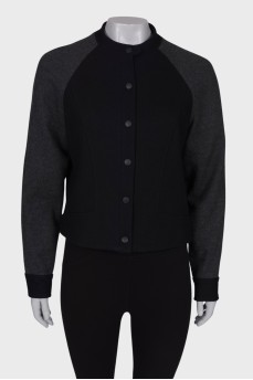 Two-tone wool bomber jacket