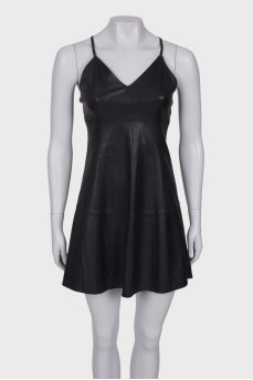 Strappy leather dress