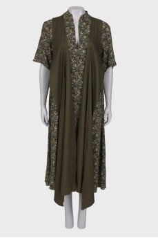 Green dress in abstract print