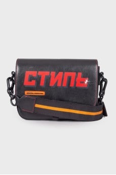 Шкіряна сумка з написом