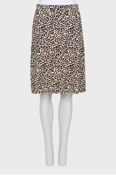 Straight skirt in animal print