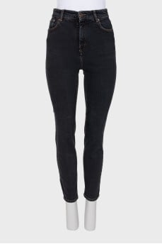 Dark blue high rise jeans 