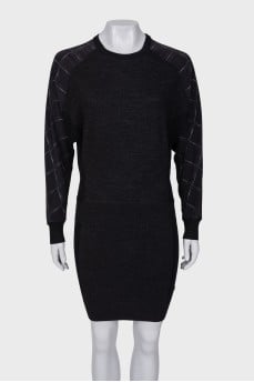 Wool mini dress with tag