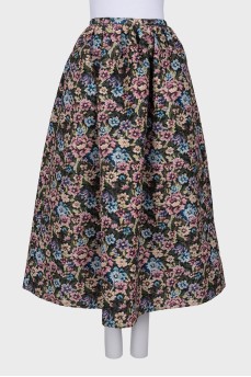 Puffy maxi skirt in print