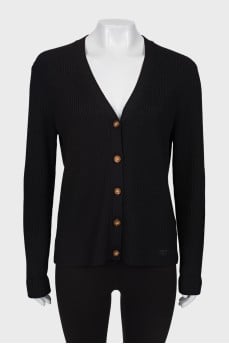 Ribbed wool cardigan