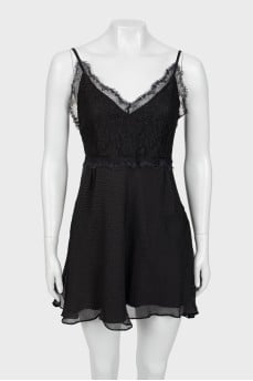 Black dress with lace top