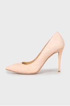Light pink suede shoes