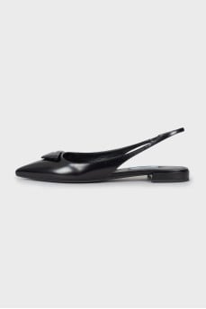 Leather slingbacks with brand logo