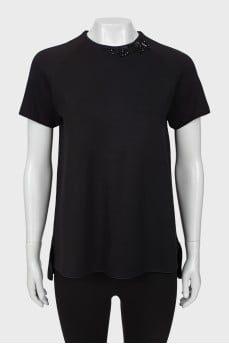Black T-shirt with decor