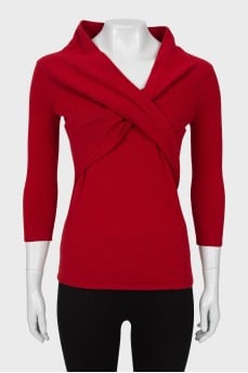 Cashmere sweater with 3/4 sleeves