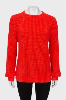 Red knitted sweater