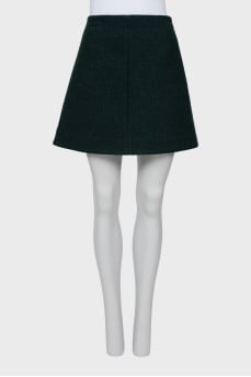 Green wool skirt