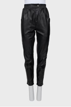 Шкіряні штани slim fit