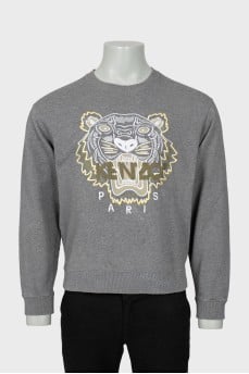 Men's sweatshirt with embroidered print