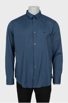 Men's blue fitted shirt