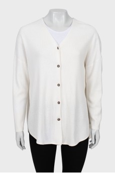 Loose fit ribbed cardigan