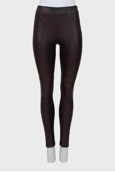 Brown leather trousers