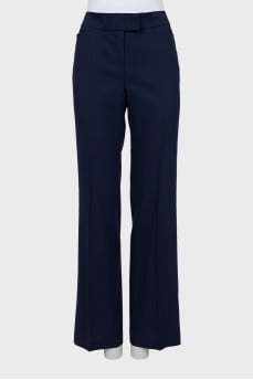 Wool palazzo trousers with arrows