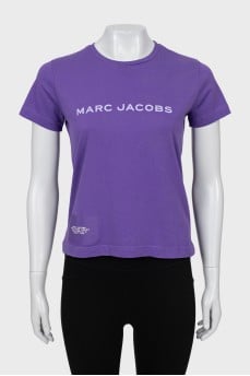 Violet T-shirt with text print