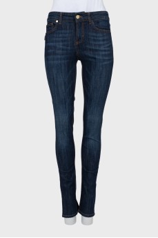 Джинсы skinny fit темно-синего цвета