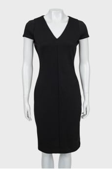 Bodycon black ribbed dress