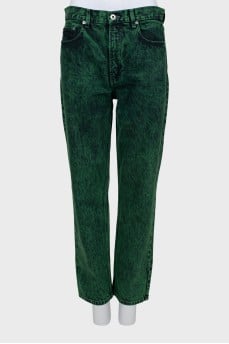 Straight-leg high-waist jeans