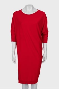 Asymmetrical wool dress