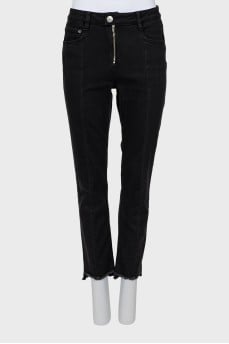 Джинсы slim fit с необработанным краем