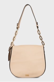 Beige shoulder bag