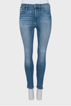 Джинси skinny fit з необробленим краєм