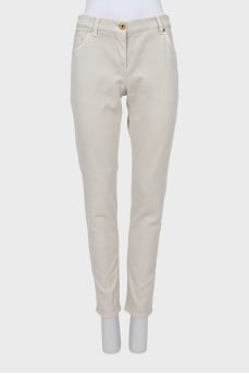 Джинси slim fit у дрібну смужку