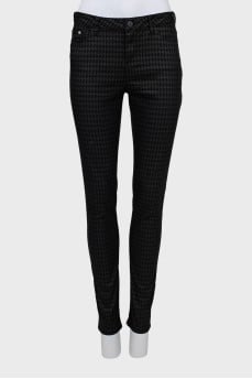 Джинсы skinny fit в принт