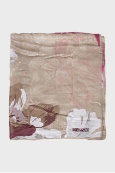 Translucent floral scarf